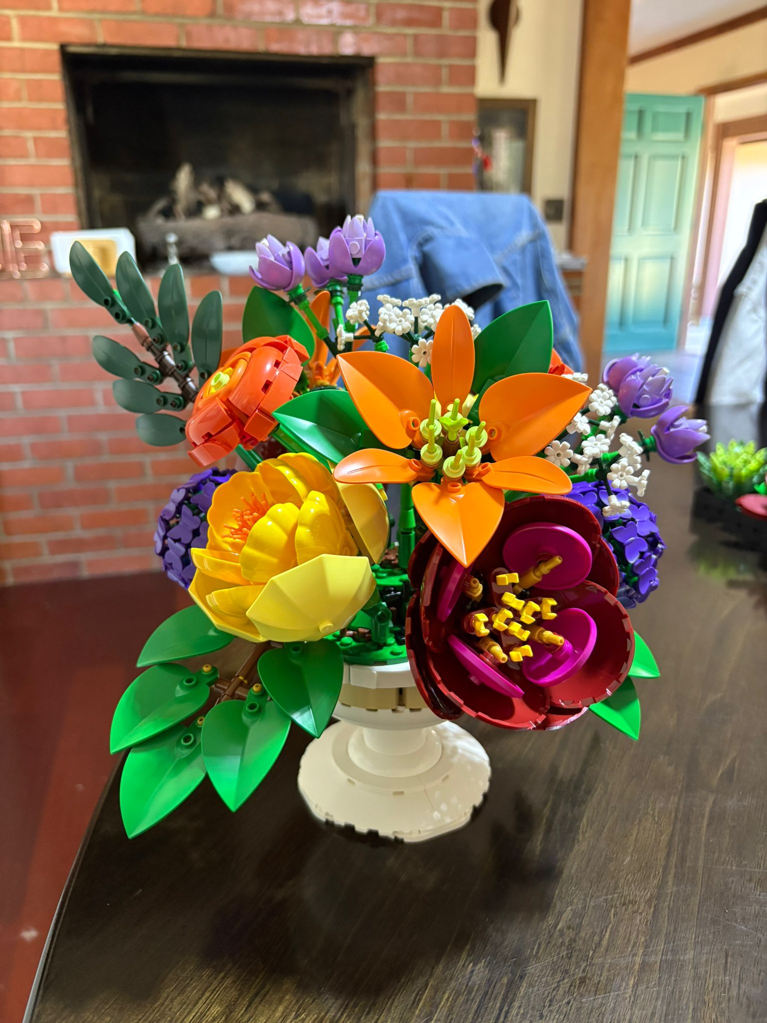 Bedazzled Lego Flower Bouquet — Hand-Embellished Art Piece - Image 2