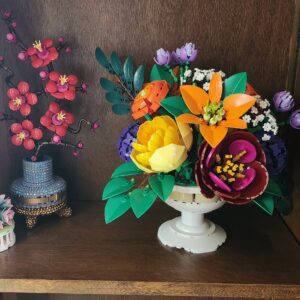 Bedazzled Lego Flower Bouquet — Hand-Embellished Art Piece