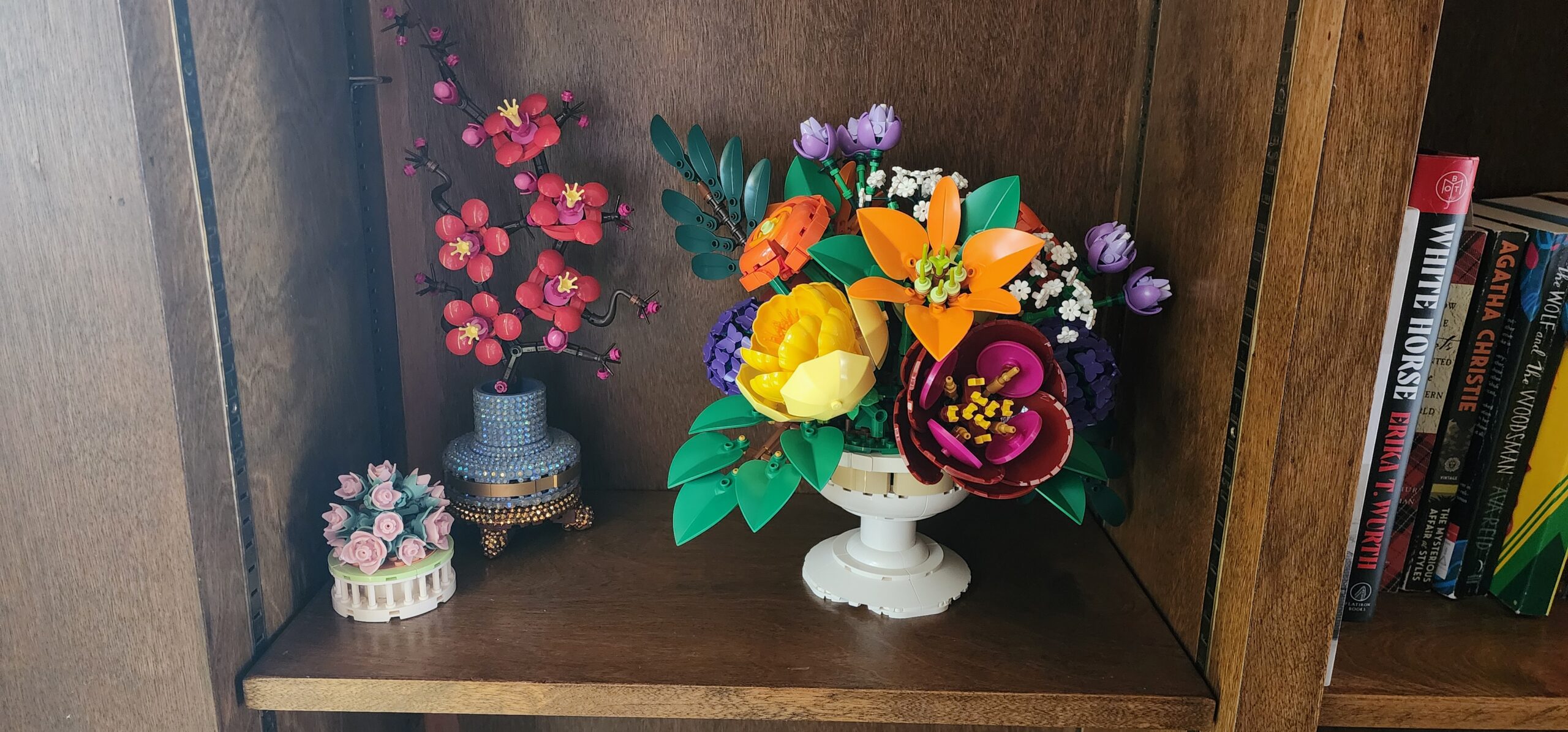 Bedazzled Lego Flower Bouquet — Hand-Embellished Art Piece
